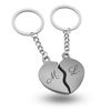Heart Keyring with Name or Letters/Initials - Broken Heart Pendant, silver