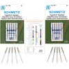 Sewing Machine Needles Schmetz - Topstitch, Various Assorted Sizes 80/12, 90/14 & 100/16, Single Packet