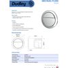 Taps2Traps Thomas Dudley Geo Dual Flush Button, Chrome Plated, 73.5mm Diameter, Pneumatic Operation