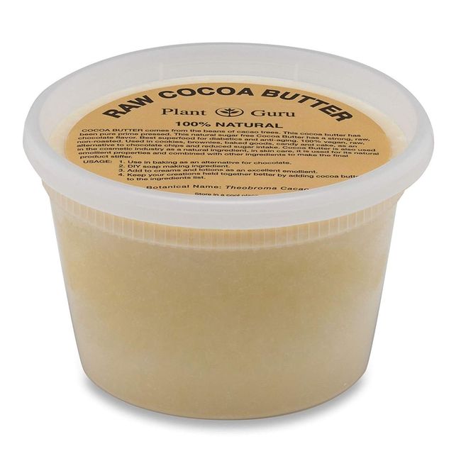 Raw Cocoa Butter 14.5 oz. 100% Pure Natural Unrefined FOOD GRADE Arriba Nacional Cacao Bean, Bulk Rich Chocolate Aroma For Lip Balms, Stretch Marks, DIY Base for Body Butters & Soap Making