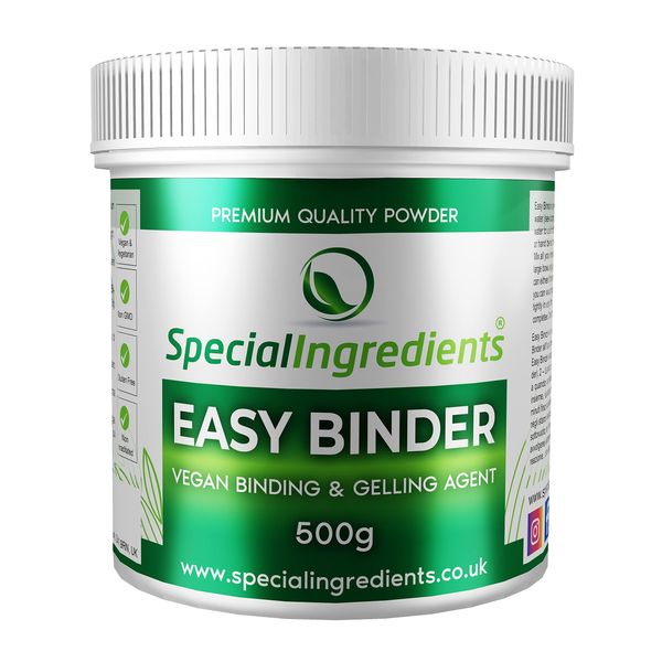 Easy Binder 500g - Vegan Friendly Gelling Agent & Binder, No Heat Required (Comes with Free Recipe Booklet) - Recyclable Container