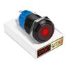 SmartSwitch 22mm Devil Eye DOT Black Aluminium Momentary SPST Push Button Red LED Metal Switch DE22