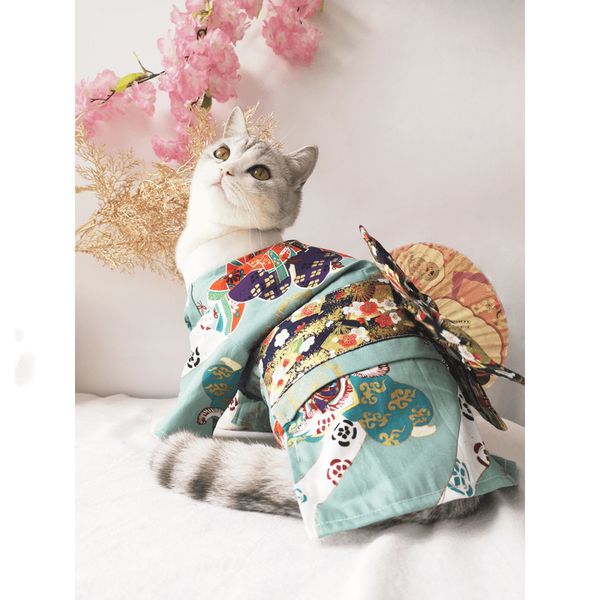 Pet Couture: Cherry Blossom Geisha Small Dog And Cat Clothes - Ukiyoe / S