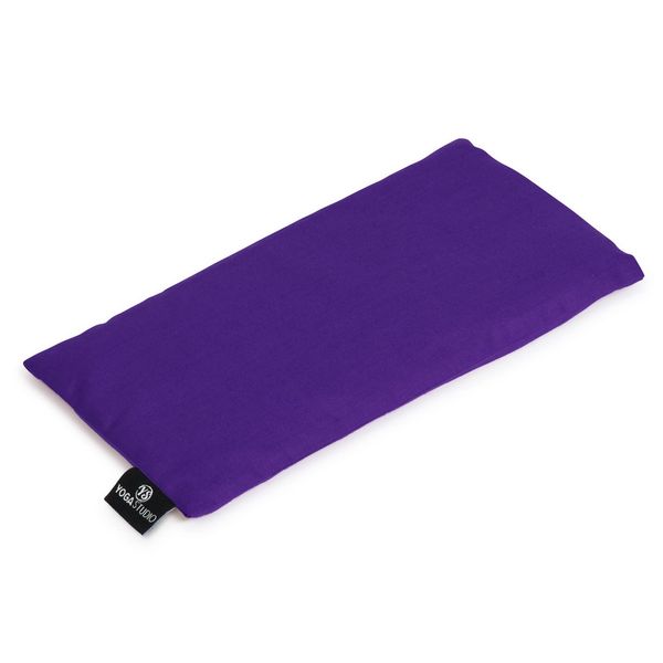 Yoga Studio Eye Pillow | 100% Organic Cotton Cover | Unscented Linseed Yoga Pillow | Stress Relief Weighted Eye Mask for Yoga, Relaxation, Tired Eyes, & Headaches (Purple)