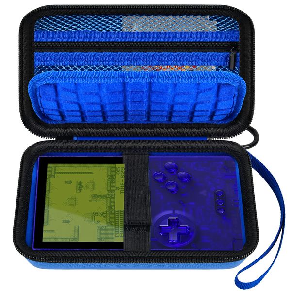 Hard Case Compatible with Analogue Pocket Handheld Game Console, Portable Mini Game Player Storage Bag for Video Games Cards, Charging Cable and Accessories (Box Only) (Blue)