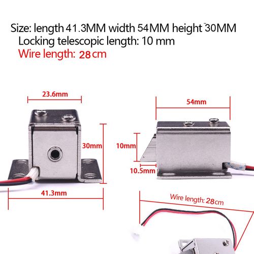 ATOPLEE Electromagnetic Solenoid Lock, DC 12V 0.83A Door Drawer Tongue Down Slim Design Assembly Magnetic Lock for Cabinet Door Drawer,41.3X54X30mm
