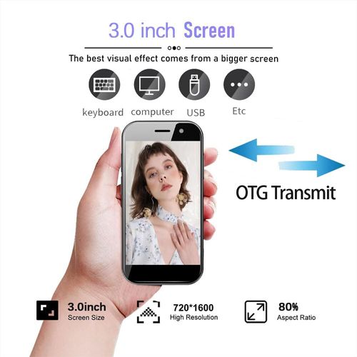 IBOZOU Mini 4G Unlocked Smartphone 3.0 Inch Dual Sim Quad Core 2600mAh Kids Mini Premium Child Phone Small Phone Student Pocket Cellphone, 3+32GB (Cool Black)