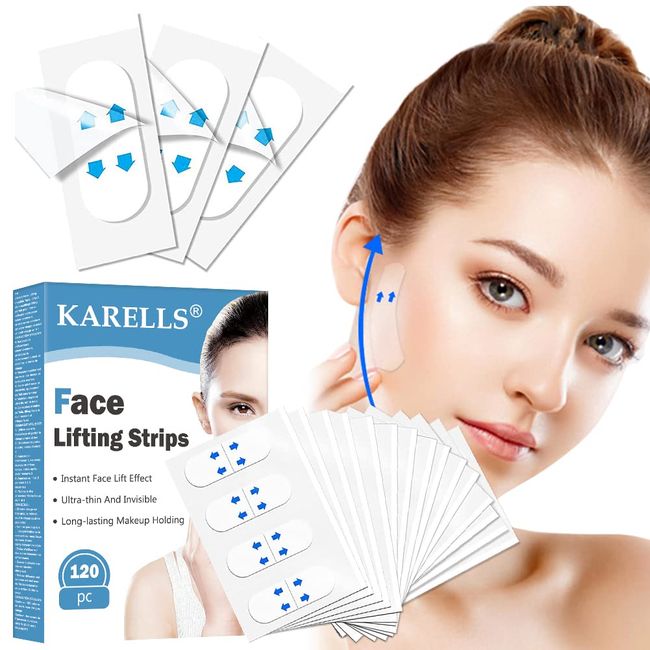 Facelifting Aufkleber,Unsichtbar Facelift Sticker,Instant Face Lift Tape,Lift Gesicht Aufkleber,Facelifting Klebeband,V-Form Gesicht Verbergen von Gesichtsfalten Lifting Schlaffe Haut, 120PCS