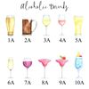 Drinks Family Print, Fun Personalised Watercolour Poster