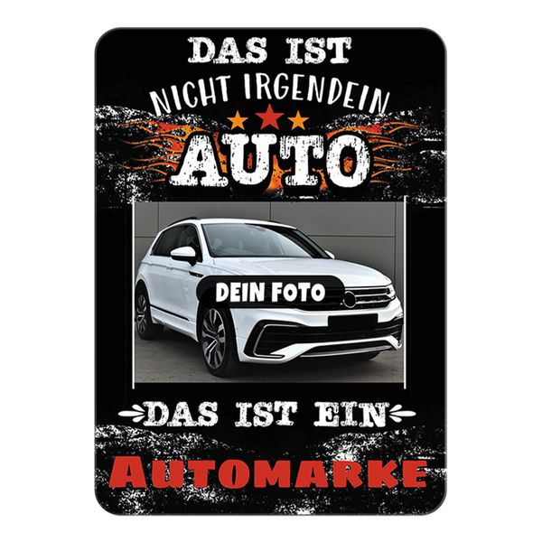 PR Print Royal A6 Blechschild für Autoliebhaber mit Spruch personalisiert mit Foto und Automarke - Geschenk für Autoliebhaber zum Geburtstag | Personalisiertes Geschenk, Metallschild A6
