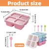 WEELOO Snack Containers Lunch Box, Lunchable Container with 4 Compartments and 4 Forks, Snackle Boxes Container Stackable and Reusable Lunch Snack Containers Storage Box