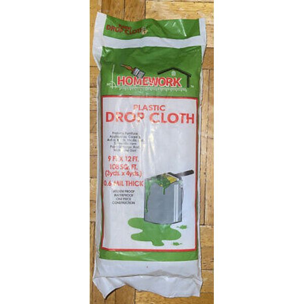 Plastic Drop Cloth Sheets - 9 x 12 Feet (Pack of: 1) - TT-69012-Z02