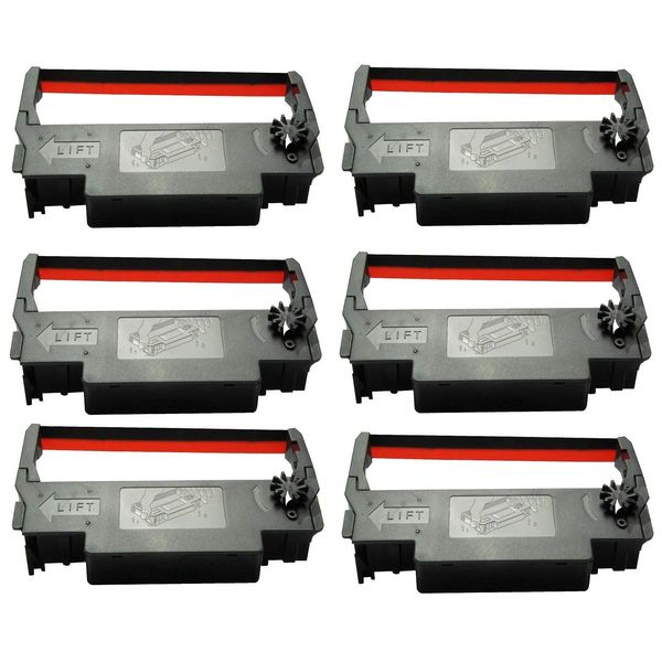 SP-700 Black and Red Ribbon Ink Cartridge Compatible with Star SP-700BR, RC-700BR, SP-712, SP-742 POS Printer Ribbon (6 Pack)