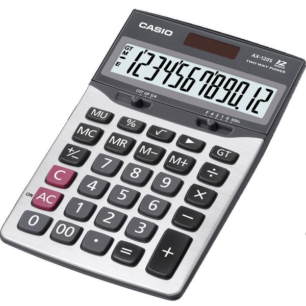Casio AX-120S Electronic Calculator Mark Up% 12 Digits