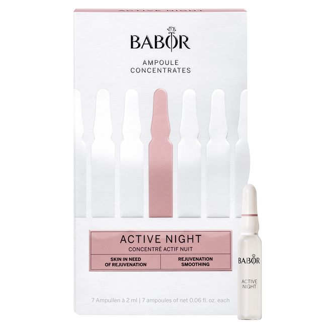 BABOR Active Night, Aufbauende Serum Ampullen für das Gesicht, Für eine verbesserte Hautregeneration, Vegane Formel, Ampoule Concentrates, 7 x 2 ml