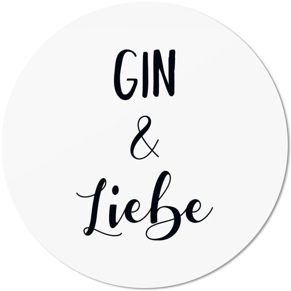 JUNIWORDS Mauspad Mousepad, Rund, Gin & Liebe (1009537)