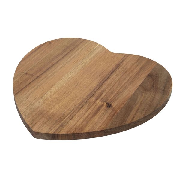 bar@drinkstuff Acacia Wood Serving Board,Serving Platter, Food Board, Burger Board (Heart)