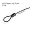 PATIKIL Security Cable 2.5mm x 2m/6.5ft, 3 Pack Coated Luggage Lock Wire Rope with Double Loop, Gray