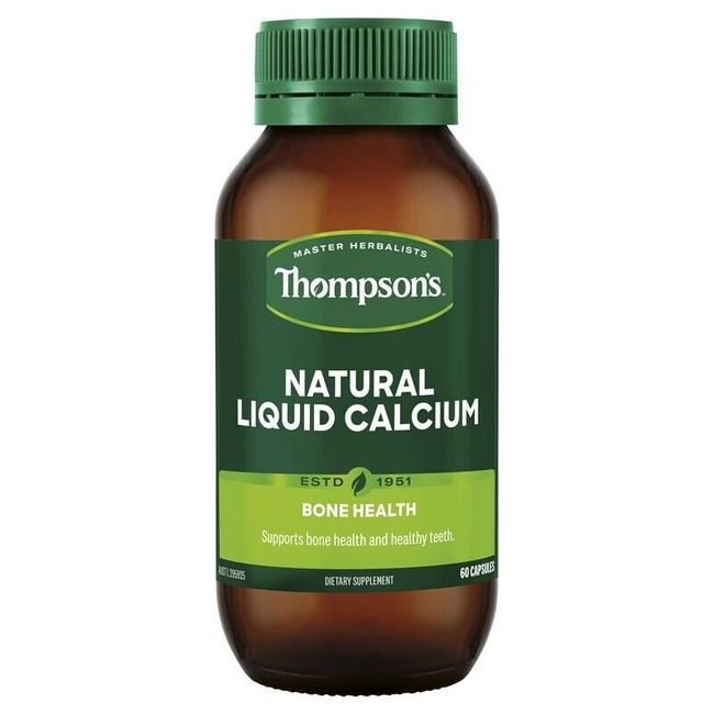 New Thompson's Natural Liquid Calcium 60 Capsules Thompsons Bone Health