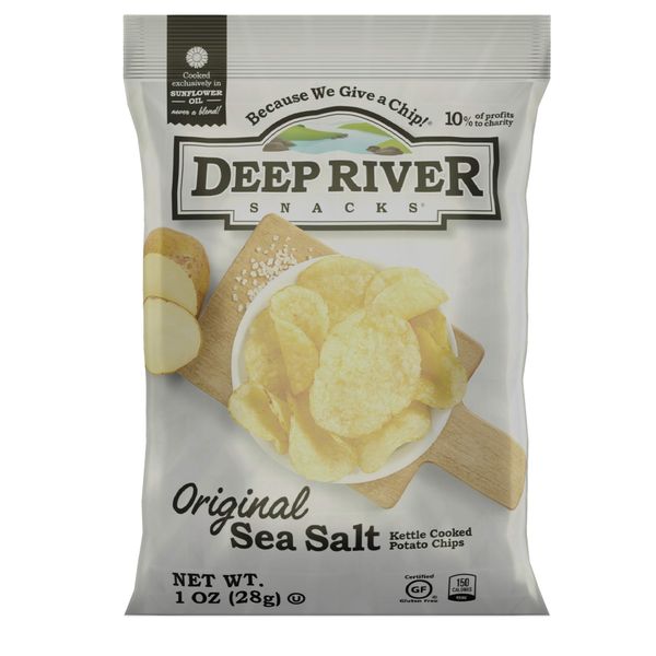 Deep River Snacks Original Sea Salt Kettle Cooked Potato Chips, 1-Ounce (Pack of 80)