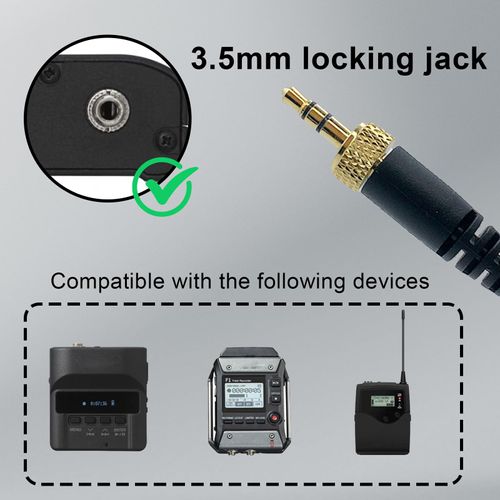 NewTH Lavalier Lapel Microphone Compatible with Sennheiser Wireless System Bodypack Transmitter EW100 G4 EW300 G1 G2 G3, EWD1, ME2, ME3, ME4 Omnidirectional Condenser Mic (3.5mm Screw Lock Plug)