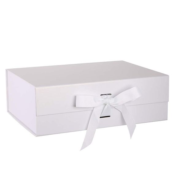 Rigid Rectangle Shaped Presentation Gift Box (Ivory, A4)
