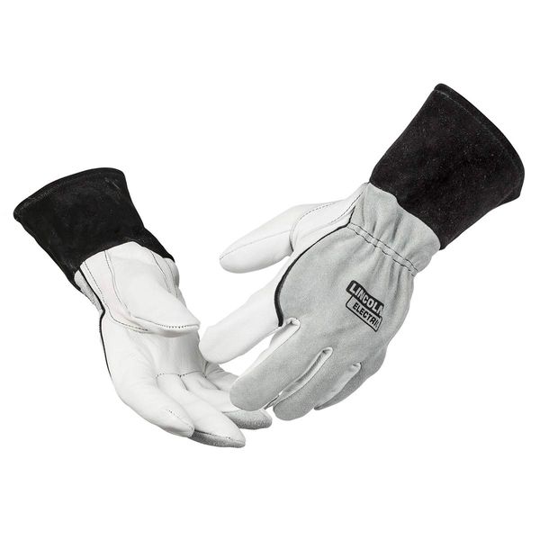 Lincoln Electric DynaMIG Traditional MIG Welding Gloves | Top Grain Leather |K3805, White, Large (Pack of 2)