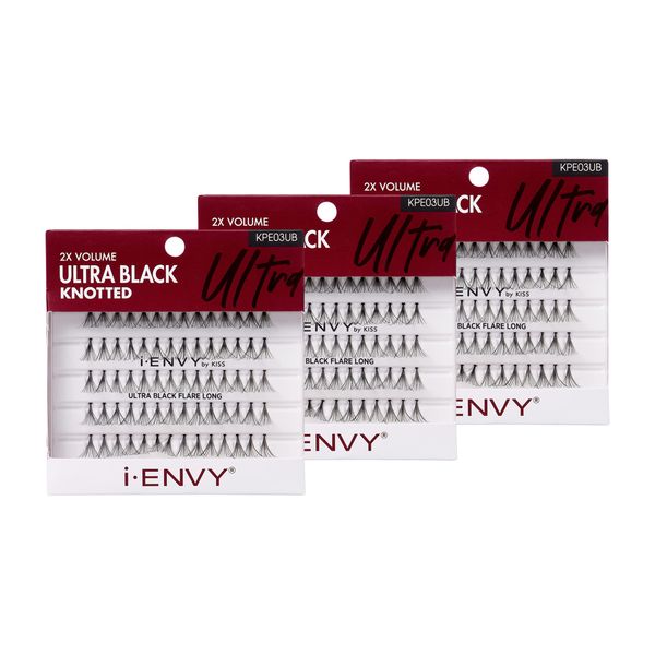 iENVY Ultra Black Individual Lashes 3 Pack Long Black