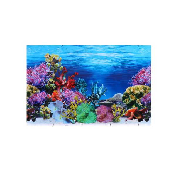 POPETPOP Fish Tank Background - 2 Sided Wallpaper Background Aquarium Background Sticker 10 Gallon Tank - 30x42cm