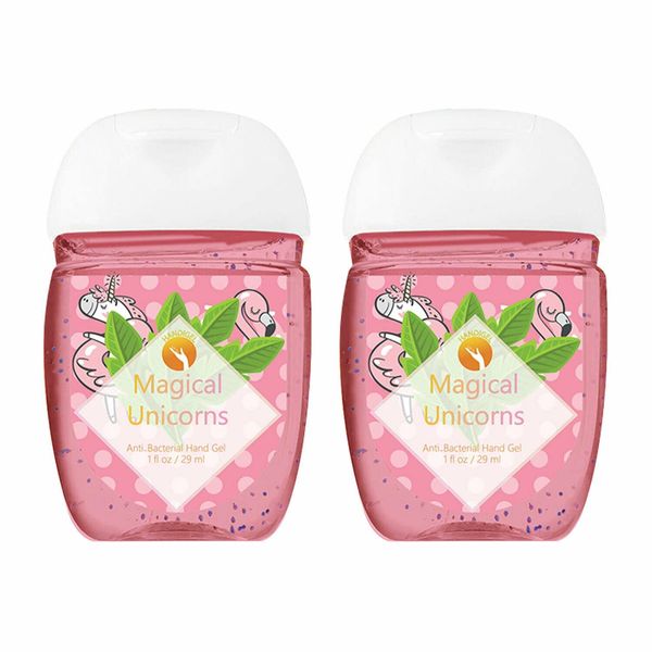 HandiGel Pocket Size Hand Sanitizers Antibacterial Gel, 29ml (2x Magical unicorns)