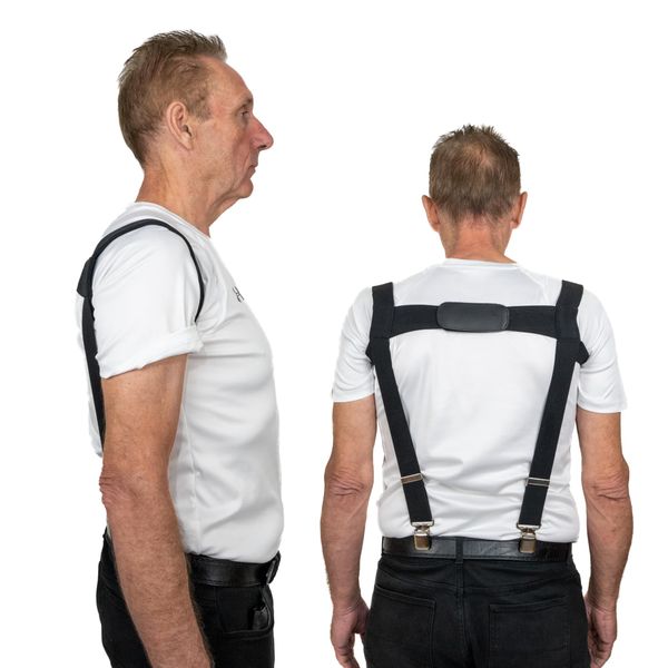 Arrows UK Posture Corrector for Men and Women - Discreet Upper Back Brace with Adjustable Support - Gradual Training for Lasting Perfect Posture, Comfortable and Adjustable (Black)