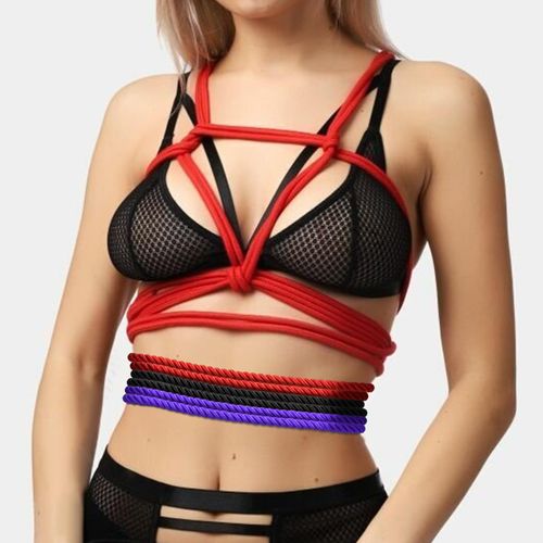 Shibari Rope, Japanese Rope Kit for Beginners and Experienced Riggers, Soft Ropes with Shears for Simple and Complex Knots, Set of Three 30 Ft 8mm Braided Ropes, 1 Safety Shears and 1 Storage Bag