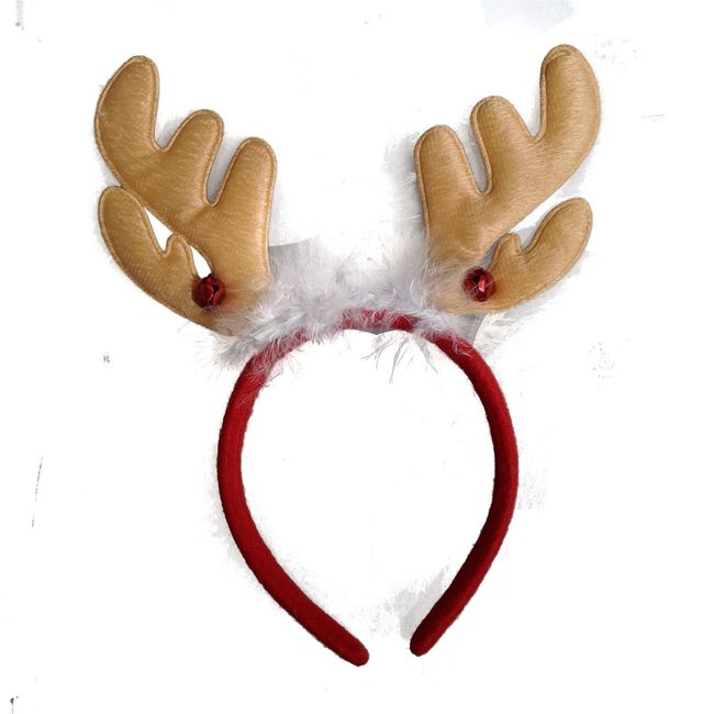 Glitz4Girlz Christmas Bell Reindeer Antlers Novelty Xmas Headband Alice Hair Band Fancy Dress Party Deeley Boppers for Women Girls