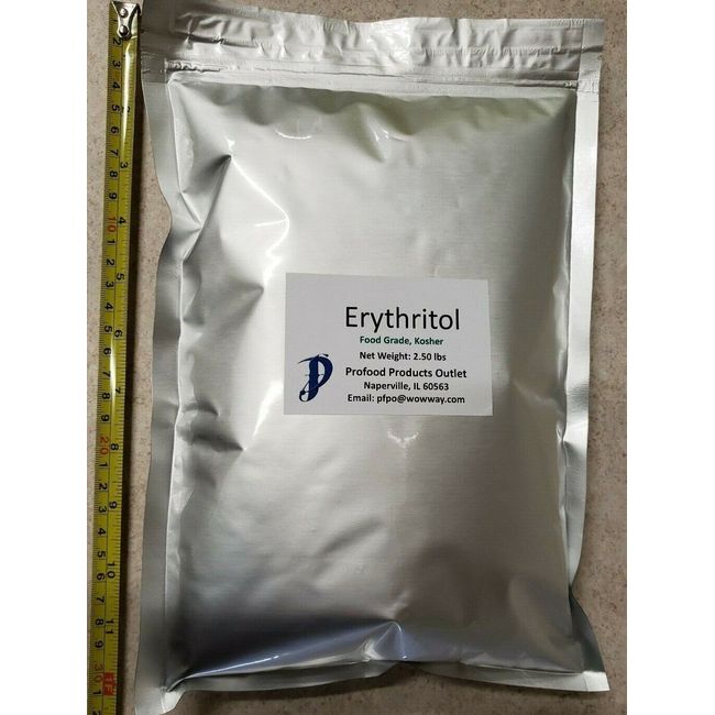 100% Organic Erythritol Crystalline, 2.5 lbs, Kosher, Food Grade, sweetener