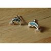 Sterling Silver TINY 6x9mm Light Blue Dolphin Porpoise Studs Stud Earrings!