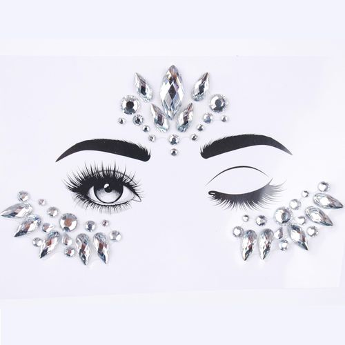Pack of 1 Glitter Stones Face Festival, Rhinestones Face, Glitter Stones for Sticking Face, Festival Glitter Face Stones, Festival Stones Face, for Music Festival, Party, Festival (Style 3)