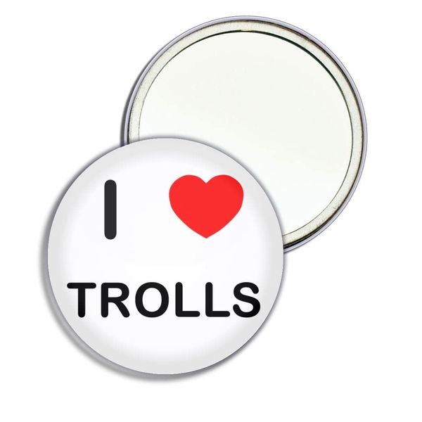 I Love Trolls - 77mm Round Compact Mirror