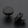 JOY DECOR 10 Pack Matte Black Kitchen Cabinet Hardware Knobs Round Solid Knurled Handles Single Hole Drawer Knobs for Cabinet Furniture Black Dresser Pulls