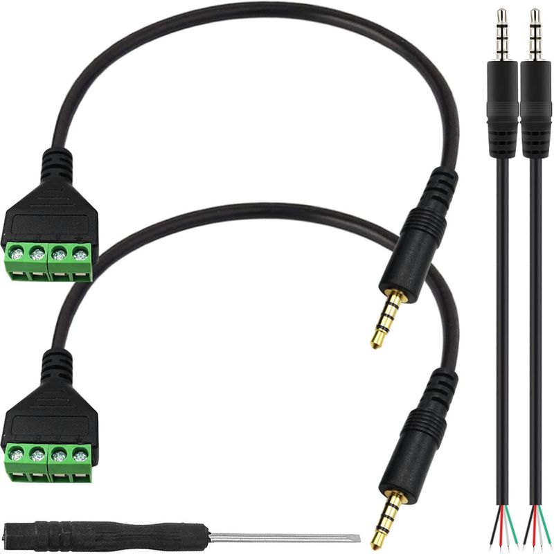 Adaptateur Jack 3.5mm Vers Borne Vis 3 Pins - Sans Soudure, 2 Pièces, Pour Câbles Audio Haut-Parleur