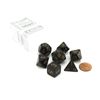 Polyhedral 7-Die Opaque Dice Set - Black with Gold