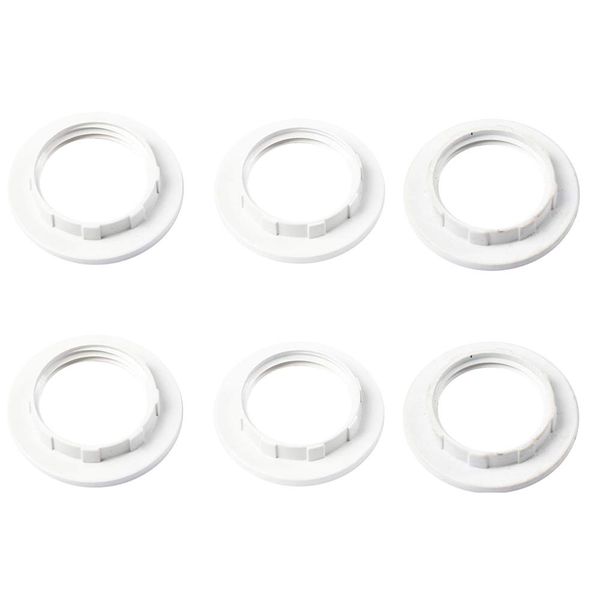 BAAQII 6pcs Lamp Shade Collar Ring Converter E14 Plastic (White)