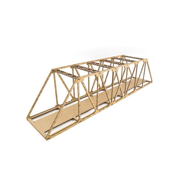 War World Scenics Single Track Natural Low Detail MDF Girder Bridge 450mm – OO/HO Gauge Scale Model Railway Diorama Modelling Layout Scenery Landscape Rail Structure