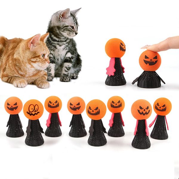 Fulxposs 10Pcs Halloween Cat Toys, Cat Toy Interactive Bouncy Ball, Cat Stuff Attract Cats Attention, Goth Cat Toys for Bored Indoor Adult or Kitten Cats Chew Bite Toys,for Pet-Loving Friends