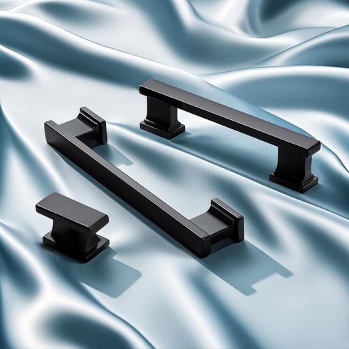 KNOBWELL 6 Pack Matte Black Solid Cabinet Pulls 3-3/4 Inch(96mm) Hole Center Kitchen Cabinet Handles,Cabinet Hardware for Cupboard Drawer Pulls