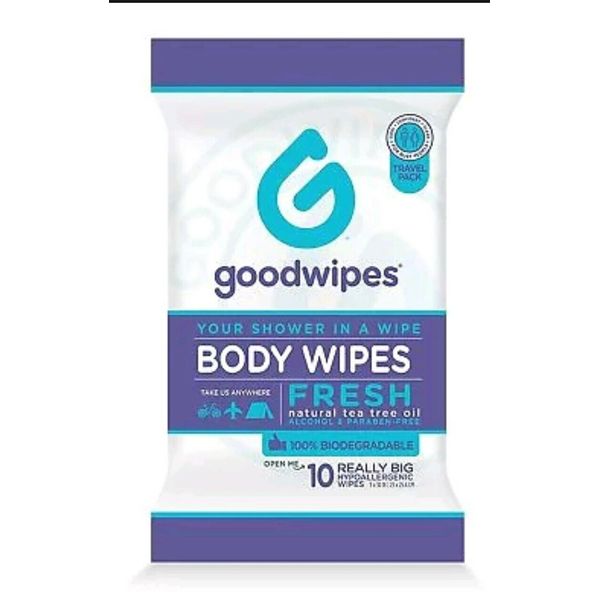 Goodwipes Body Wipes,TravelPack FreshScent, 10 WipePack,1ea (Pack of 6)