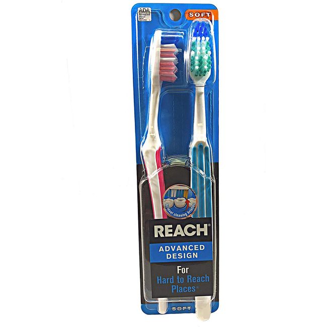 REACH Crystal Clean Toothbrush with Soft Bristles, 2 Count - Reach  Toothbrush