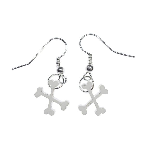 Bone Bones Earrings Miniblings Crossed Bones Dog Stone Age Pirate Skeleton