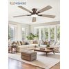 52 Inch Ceiling Fan with Light, App&Remote Control, Flush Mount Low Profile, Dim