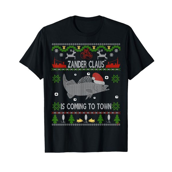 Zander Claus TM Ugly Christmas Pullover für Männer und Frauen - Schwarz, Langarm, Klassische Passform, Rundhalsausschnitt, 100% Baumwolle, S