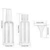 12 Pcs 50 ml Travel Bottles Set, Empty Plastic Travel Bottles Containers, Clear Refillable Travel Bottles for Travel, Toiletries, Liquid, Cosmetic, with 2 Funnels and 2 Nozzles